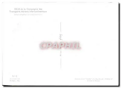 Aeroplano DC-8 — Compagnia dei Trasporti Aerei Intercontinentali — Edizioni d'Arte YVON — Verso