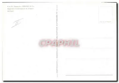 Mirage III C — aeronave de interceptação e apoio tático — G.A.M. Dassault, N° 2 — Verso
