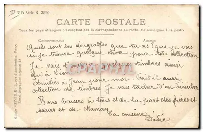 O dirigível misto "Malécot" — editor DVB, série N. 3590 — Verso