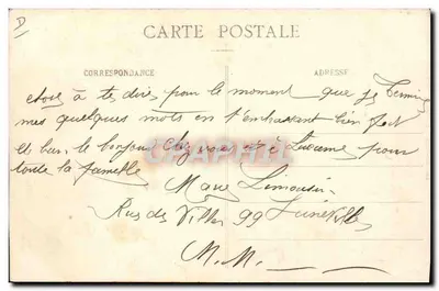 Il "Zeppelin" a LUNÉVILLE (3-4 Aprile 1913) — Gendarmi Francesi nella cabina del "Zeppelin" — Foto della Chiesa e Via Gerczaux-Charrier — Verso