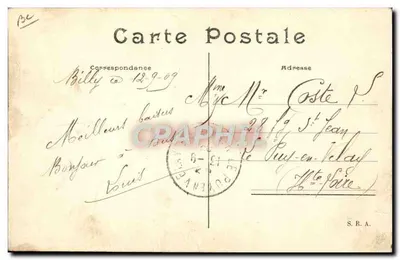Manœuvres du Bourbonnais 1909 — Balon Républicain — Wydawca nieznany, nr seryjny 1020 — Rewers