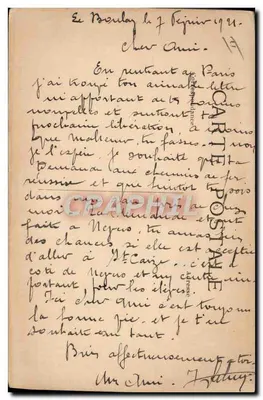 Trifouilly-les-Nobles — karikatura pociągu zatrzymanego przed stacją — Foto Wayen i Josse, Preméry (Nîmes) — Rewers