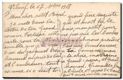 Soldado no cais — trem no fundo — E.M. 245, B. Avid — Verso