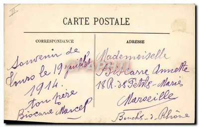 Tours — La Place du Palais de Justice — LL, n° 253 — Verso