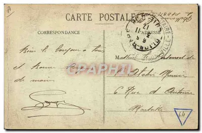 Dijon - Rue Rameau — vista da rua com trem — L. V., editor — Verso