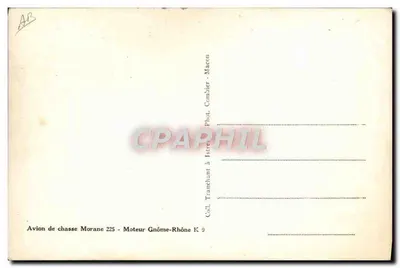 Avion de chasse Morane 225 — Moteur Gnôme-Rhône K 9 — Phot. Trauchant à Istres — Verso