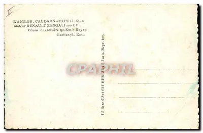 L'Aiglon Caudron Typ C.60 — Wydawnictwo Sztuki i Dziedzictwa, Paryż — Rewers