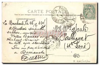 Circuito de Auvergne. Copa Gordon Bennett 1905 — Primer viraje de Rochefort — L’Hirondelle, París — Reverso