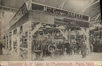Salon de l'Automobile - Paris 1906 — Stand n°177 de la Maison Charles Saacké — éditeur : A. Léon Le Meley