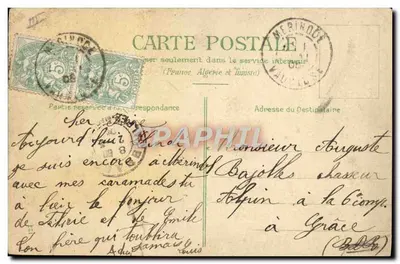Bilhete postal antigo Fantasia Automóvel Cavalo Encontro de Inimigos — Verso