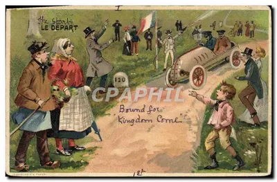 Bilhete postal antigo Fantasia Automobilística Criança O Departamento