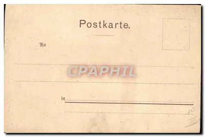 Bilhete postal antigo Ilustrador Stuttgart — Verso