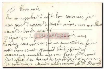 Avião decorado com rosas — Boa Ano — DIX Paris 2059 — Verso