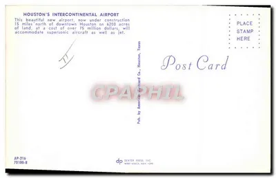 Aeroporto Internacional de Houston — projeto futurista — Deater Press, Inc. (AP-216) — Verso