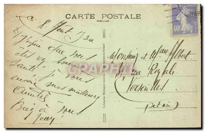Bilhete postal antigo Aviação Camp de Chalons Campo de Chalons Bouy Aviação militar A pista — Verso