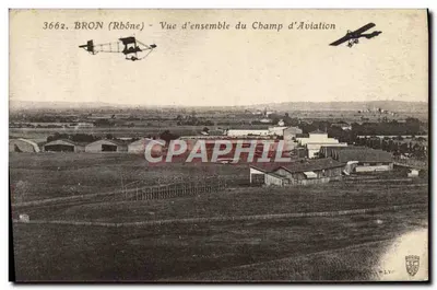 BRON (Rhône) — Vista geral do Campo de Aviação — SF LYC