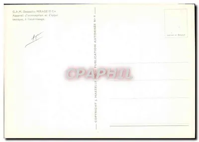 Mirage III C — aeronave de interceptação e apoio tático — G.A.M. Dassault, publicação autorizada N°8 — Verso