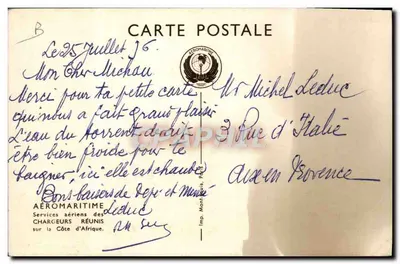 Partida de um aparelho S. 43 — Aéromaritime — Imp. Montparnasse, Paris — Verso