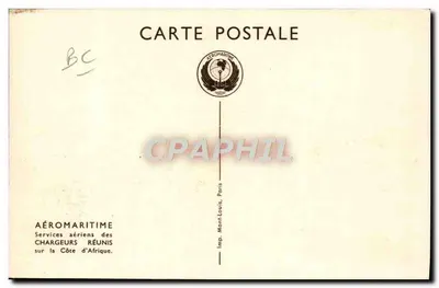 Chegada de um aparelho S.43 a Douala — Linha Dakar-Pointe Noire — Aéromaritime — Verso