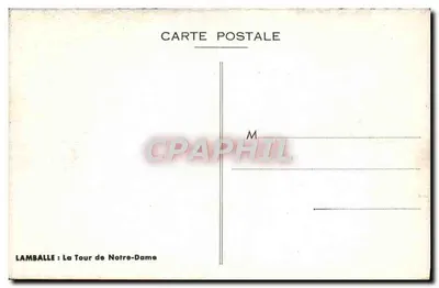 Lamballe : La Torre de Notre-Dame — dibujo de Hambert — Reverso