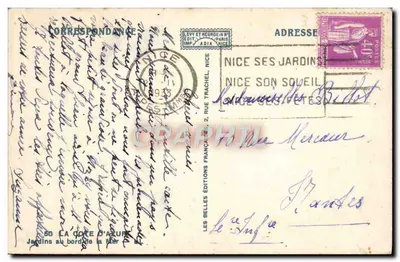 Ogród przy brzegu morza — Adlia — Wydawnictwo Levy i Neurdein, Nice — Rewers