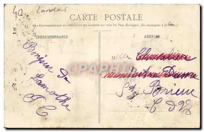 Paisagem dos Landes - Pinheiro - A Lagoa - A Terra - editor não identificado, número de série não visível — Verso
