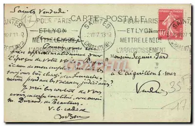 Saintes - Pałac Sądowy — Fototypia Marcel Delboy, Bordeaux, n°35 — Rewers
