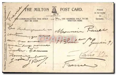 Leith — Ponte Bernard Street — The Milton Post Card — Verso
