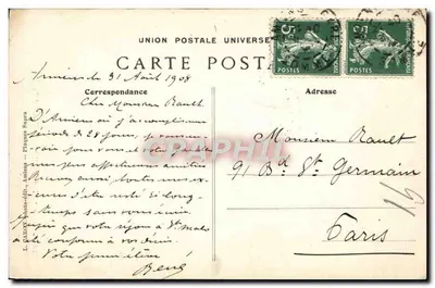 Amiens — Katedra — Strona Północna — Wydawca L. GAILLARD, nr 124 — Rewers