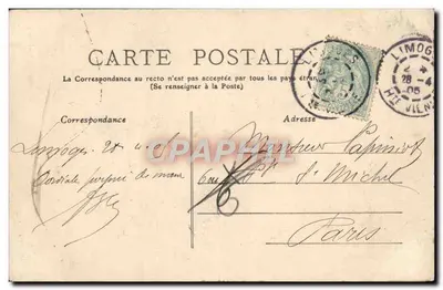 Limoges — Katedra św. Michała, Wejście na plac prefektury — Col J.M., Limoges — Rewers