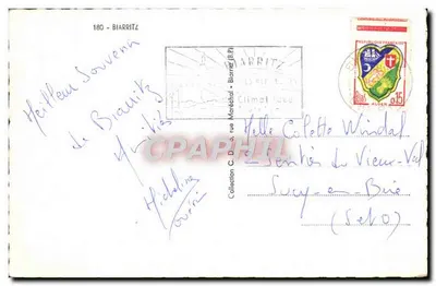 Biarritz — Lembrete de Biarritz — Editor C.D.S. Maréchal — Verso