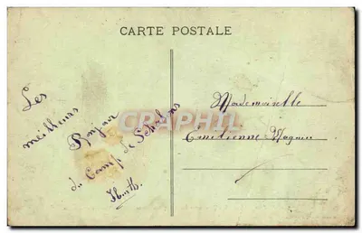 Camp de Chalons — Une partie des Baraquements militaires — Vue prise en avion — Librairie Militaire Guérin, Mourmelon-le-Grand — Verso