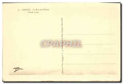 Lisieux — La Rue aux Févres — Tarjeta 'La Cigogne' — Reverso