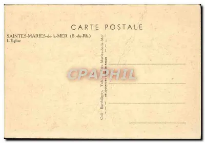 Saintes-Maries-de-la-Mer — La Chiesa — Tabathémy, Héliogravure Camler Macon — Verso