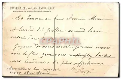 Bilhete postal antigo Paisagem — Verso