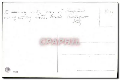 Bordighera - Villa Regina Madre i Royal Hôtel — panoramiczny widok z górami i palmami — Rewers