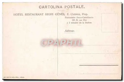 Panorama miasta Genui z hotelu Righi, Genua — wydawca nie widoczny — Rewers