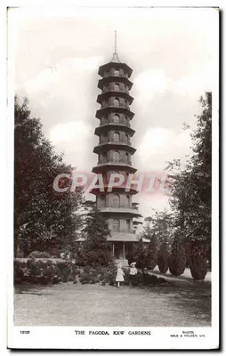 A Pagoda, Jardins de Kew — vista panorâmica — Gale & Polden, Ltd. n° 13101