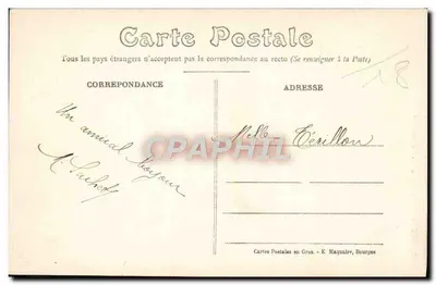 Graçay (Cher) — A Igreja, fachada Oeste — Editor E. Maquaire, Bourges, n°11 — Verso