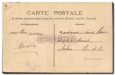 Marine Militaire Française — Lavage de Pont à bord d'un Cuirassé — Éditeur A. Couturier, n° 402 — Achterkant