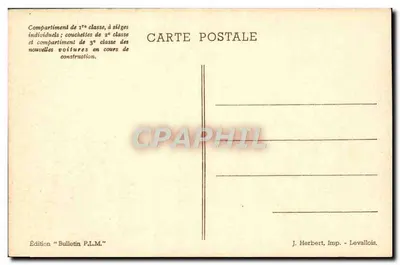 Interior das carruagens PLM — conforto e segurança — edição Bulletin P.L.M. — Verso