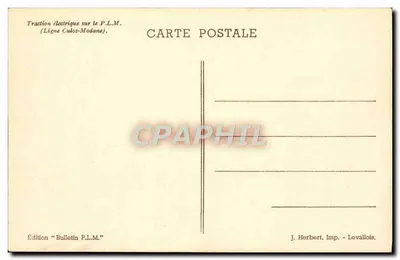 Pociąg elektryczny na linii Culoz-Modane — P.L.M. — Wydanie Bulletin P.L.M. — Rewers