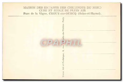 Parc de la Vigne — Pokój noclegowy — Maison des Enfants des Cheminots du Nord — Rewers
