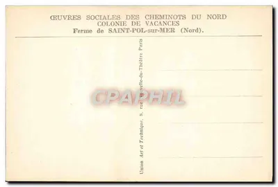 Wielka Ferma w St-Pol-sur-Mer — wydawca: Oeuvres Sociales des Cheminots du Nord, nr 12 — Rewers