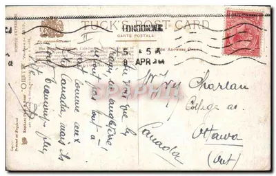 Trem Glasgow Express — Caledonian Railway — Tuck's Post Card — Verso