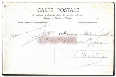 Chevillard sur H. Farman — pilote dans un avion biplan — éditeur non visible — Verso