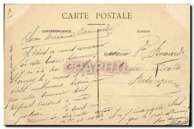 Monoplano Hanriot, pilotado por Bathiat — 1438 — editor Hauser, Paris — Verso