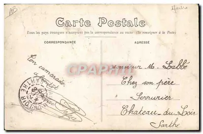 Circuit d'Anjou 1909 — L' S à l'entrée de la Cornuaille — Photo J. Bouvreur Le Mans — Verso