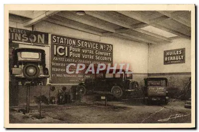 Station Service Renault n°79 — Agence Renault à Roanne — Éditeur : Établissement Lafay