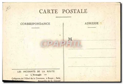 Incidentes na estrada — L'Aveugle — Coleção do Hotel da Coroa, em Rouen — Aquarelas de G. Conrad — Verso